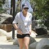 Lea Michele avec ses parents Marc et Edith Sarfati lors de leur randonnée dans le parc Tree People à Sherman Oaks, le 9 mai 2014.