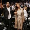 Jay Z et Beyoncé assistent au match de playoffs de NBA opposant les Brooklyn Nets aux Miami Heat. Brooklyn, le 10 mai 2014.
