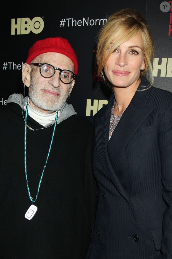 Larry Kramer et Julia Roberts lors de l'avant-première du téléfilm The Normal Heart à New York le 12 mai 2014