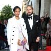Zoe Saldana et son mari Marco Perego arrivent à la soirée "Global Gift Gala 2014" à l'hôtel Four Seasons George V à Paris, le 12 mai 2014.