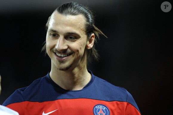 Zlatan Ibrahimovic avant le match entre le PSG et Chelsea au Parc des Princes, à Paris, le 2 avril 2014