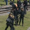 Jennifer Lawrence, Liam Hemsworth, Josh Hutcherson, Mahershala Ali ou encore Natalie Dormer tournent Hunger Games : La Révolte à Noisy-Le-Grand, près de Paris, le 15 mai 2014.