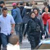 Exclusif - Jennifer Lawrence sur le tournage du troisième film "Hunger Games : La révolte" à Noisy-le-Grand le 14 mai 2014.