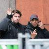 Exclusif - Liam Hemsworth  sur le tournage de "Hunger Games : La révolte" à Noisy-le-Grand le 14 mai 2014.