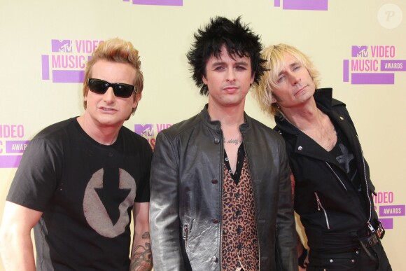 Tré Cool, Billie Joe Armstrong et Mike Dirnt de Green Day à Los Angeles, le 6 septembre 2012. 