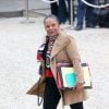 Christiane Taubira, ministre de la Justice arrivant au palais de l'Elysée à Paris, le 4 avril 2014