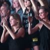 Exclusif - Amanda Sthers et Laeticia Hallyday au concert de Johnny Hallyday à Bercy, le 15 juin 2013.