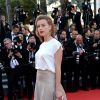 Amber Heard à la montée des marches du film "Deux jours, une nuit" lors du 67 ème Festival du film de Cannes le 20 mai 2014.
