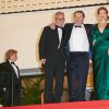 Helmut Berger avec Léa Seydoux - Montée des marches du film "Saint-Laurent" lors du 67e festival international du film de Cannes - 17 mai 2014