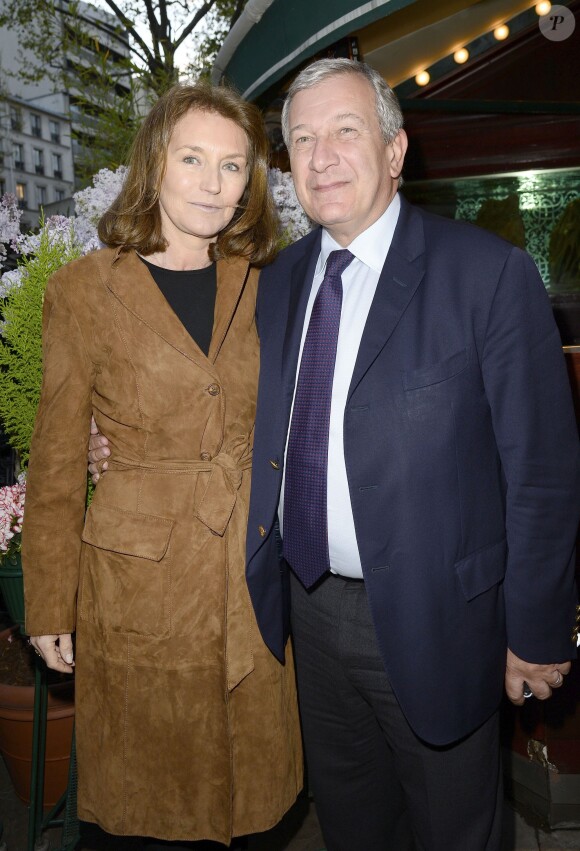 Cécilia Attias et son mari Richard Attias - Prix de la Closerie des Lilas à Paris, le 8 avril 2014.