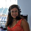 Marion Bartoli fait ses débuts de commentatrices sur Eurosport à l'US Open sur le court Arthur Ashe de Flushing Meadows, New York le 26 août 2013