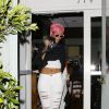 Rihanna quitte le restaurant Giorgio Baldi à Santa Monica. Le 21 mai 2014.