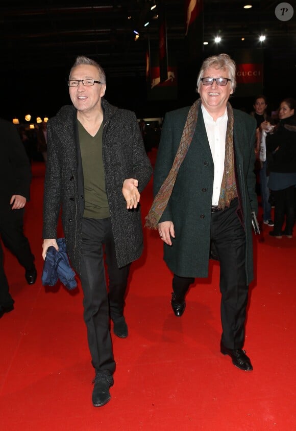 Laurent Ruquier et Gilbert Rozon - Dans le cadre du Gucci Paris Masters à Villepinte le 7 décembre 2013.