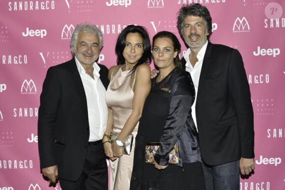 Sandra Zeitoun, Franck Provost et ses enfants Olivia et Fabien au dîner organisé par Sandra Zeitoun-de Matteis, au Five Seas Hotel de Cannes, en l'honneur du site Viderdressing, le 21 mai 2014.