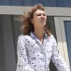 Exclusif - Karlie Kloss admire la Croisette du balcon de sa suite à l'hôtel Martinez. Cannes, le 15 mai 2014.