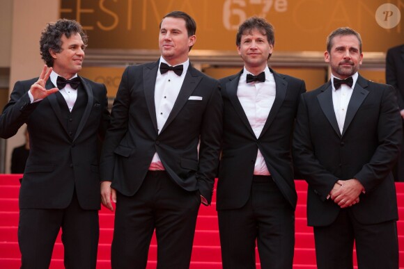 Mark Ruffalo, Channing Tatum, Bennett Miller, Steve Carell - Montée des marches du film "Foxcatcher" lors du 67e Festival du film de Cannes le 19 mai 2014.