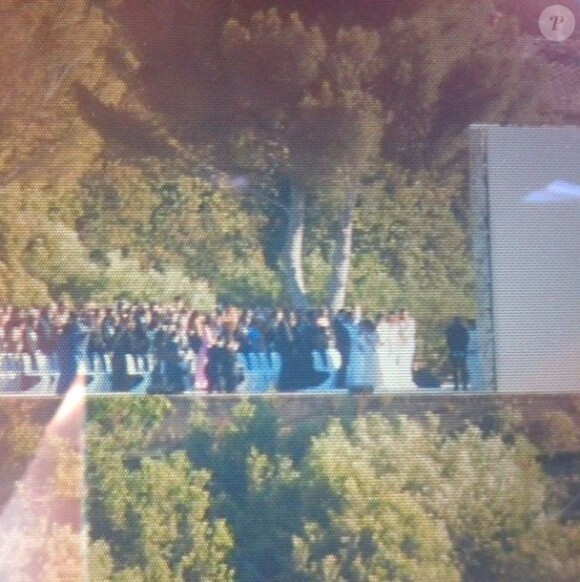 Mariage de Kim Kardashian et Kanye West au Forte di Belvedere. Florence, le 24 mai 2014.
