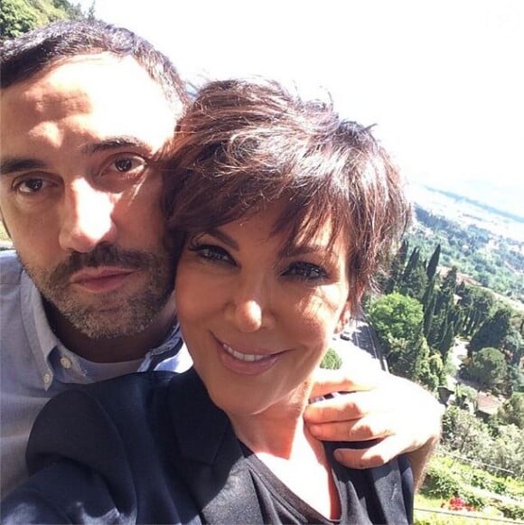Riccardo Tisci et Kris Jenner, à Florence pour le mariage de Kim Kardashian et Kanye West. Le 25 mai 2014.