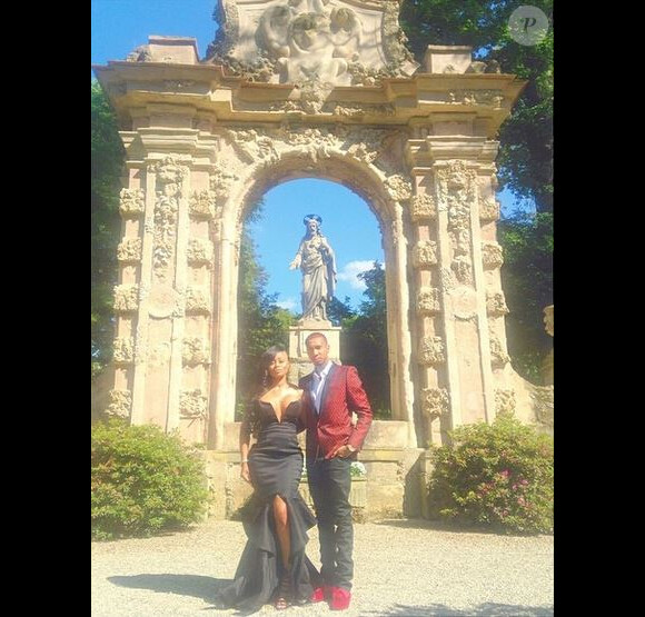 Blac Chyna et Tyga assistent au mariage de Kim Kardashian et Kanye West. Florence, le 24 mai 2014.