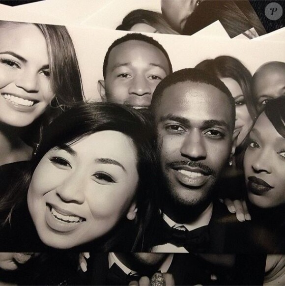 Chrissy Teigen, John Legend, Big Sean, Khloe Kardashian (derrière Big Sean) et Malika Haqq (à droite) lors de la fête du mariage de Kim Kardashian et Kanye West à Florence. Le 24 mai 2014.