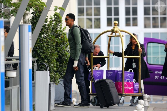 Scottie Pippen à l'aéroport du Bourget, s'apprête à s'envoler pour Florence. Le 24 mai 2014.