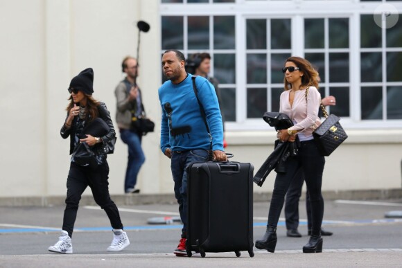 Robin Antin (à gauche) et No I.D. (au milieu) s'envolent de l'aéroport du Bourget pour Florence. Le 24 mai 2014.