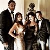 Scottie et Larsa Pippen, Carla DiBello et Olivier Rousteing, prêts pour le mariage de Kim Kardashian et Kanye West à Florence. Le 24 mai 2014.