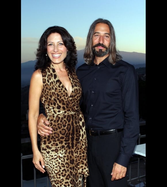 Lisa Edelstein et son mari Robert Russell lors d'une soirée à Taormina, en Sicile, le 26 juin 2012