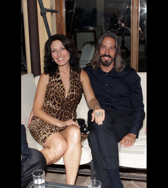 Lisa Edelstein et son compagnon Robert Russell lors d'une soirée à Taormina, en Sicile, le 26 juin 2012
