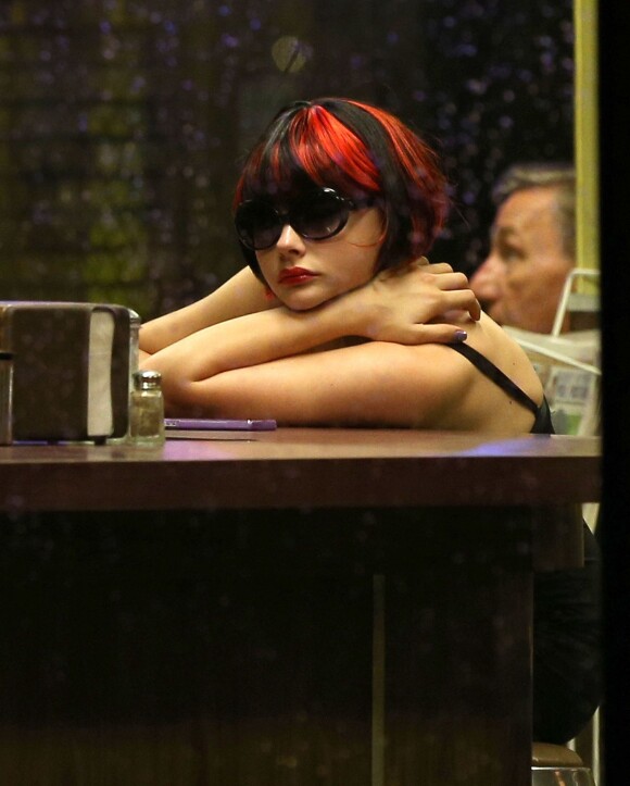 Exclusif - Chloë Moretz sur le tournage du film "The Equalizer" à Chelsea, le 18 juillet 2013.