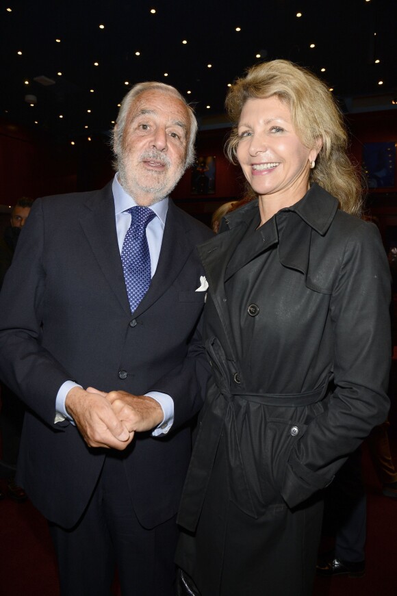 Jean-Bernard Hebey et sa femme - 100e du spectacle "Mugler Follies" au Théâtre le Comédia à Paris le 26 mai 2014.