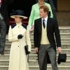 La princesse Anne et le prince Harry. Deuxième garden party de l'année à Buckingham, le 28 mai 2014, en l'honneur de la Household Cavalry.