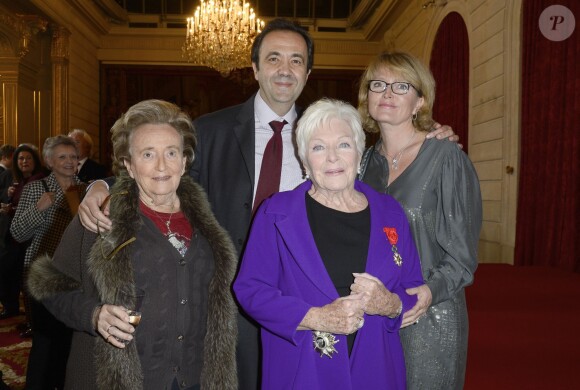 Exclusif - Bernadette Chirac, Line Renaud, Claude Chirac et son mari Frédéric Salat-Baroux à l'Elysée à Paris le 21 novembre 2013.