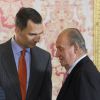 Le roi Juan Carlos et la reine Sofia d'Espagne, et le prince Felipe - La famille royale d'Espagne assiste au déjeuner du prix Cervantes pour la littérature espagnole et ibéro-américaine au palais royal à Madrid le 22 avril 2014. 