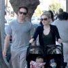 Stephen Moyer, Anna Paquin et leurs jumeaux à Los Angeles, le 17 mars 2014.