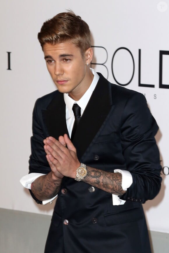 Justin Bieber lors du Photocall de la soirée "AmfAR's 21st Cinema Against AIDS" à l'Eden Roc au Cap d'Antibes dans le cadre du 67ème festival du film de Cannes, le 22 mai 2014. 