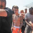  Justin Bieber, torse nu, se prom&egrave;ne sur la Croisette lors du 67&egrave;me festival international du film de Cannes. Le 20 mai 2014. 