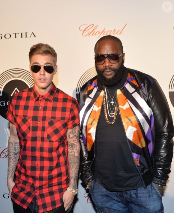 Justin Bieber et Rick Ross au showcase de Rick Ross au Gotha Club de Cannes, le 19 mai 2014. 