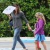Exclusif - Jennifer Garner emmène ses enfants Violet, Seraphina et Samuel déjeuner à l'hôtel Bel-Air à Beverly Hills, le 7 juin 2014.