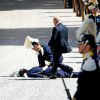 Un garde s'est évanoui juste avant le baptême de la princesse Leonore de Suède, au palais Drottningholm à Stockholm, le 8 juin 2014.