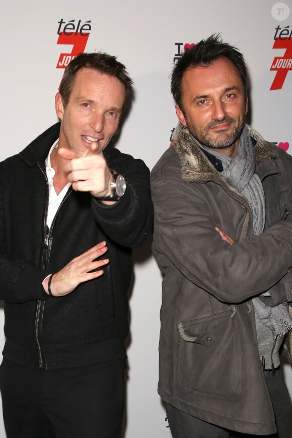 Stéphane Rotenberg et Frédéric Lopez - Soirée "I LOVE TV" organisée par Télé 7 jours autour de la patinoire du Grand Palais à Paris en 2012.