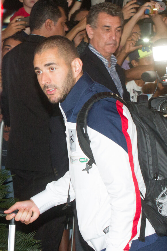 Karim Benzema - Les joueurs de l'équipe de France de football arrivent à l'aéroport de Leite Lopes puis prennent un bus pour se rendre à Ribeirao Preto le 9 juin 2014 