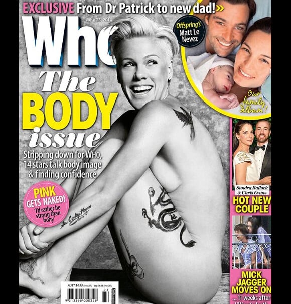 La chanteuse Pink en couverture du magazine australien Who Magazine, daté de juin 2014.