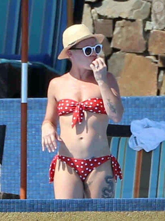 Exclusif - La chanteuse Pink, son mari Carey Hart et leur fille Willow profitent de vacances à Mexico, le 2 octobre 2013. 