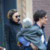 Miranda Kerr, Orlando Bloom et leur fils Flynn se promènent dans les rues de New York. Le 19 avril 2014