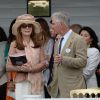 La reine Noor de Jordanie et Roderick Vere Nicoll le 15 juin 2014 à la Cartier Queens Cup au club de polo de Windsor.