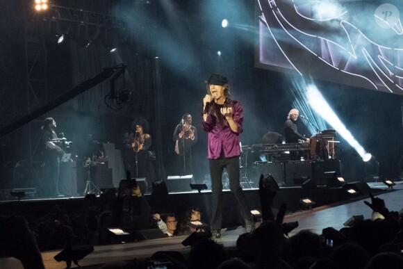 Les Rolling Stones en concert au Stade de France à Paris, à l'occasion de leur tournée "14 On Fire", le 13 juin 2014.