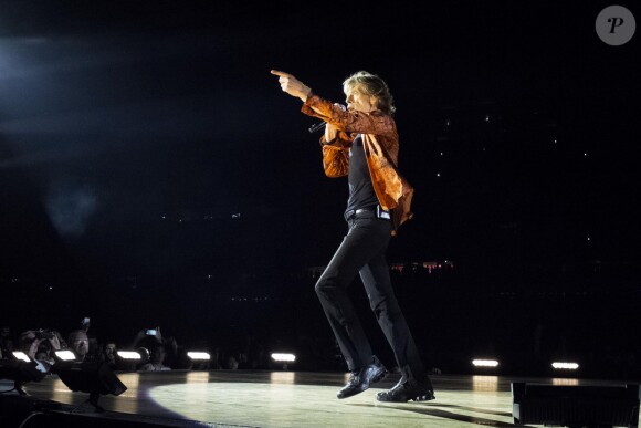 Les Rolling Stones en concert au Stade de France à Paris, à l'occasion de leur tournée "14 On Fire", le 13 juin 2014.