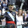 Le roi Felipe et la reine Letizia lors de la cérémonie d'investiture du nouveau roi à Madrid le 19 septembre 2014