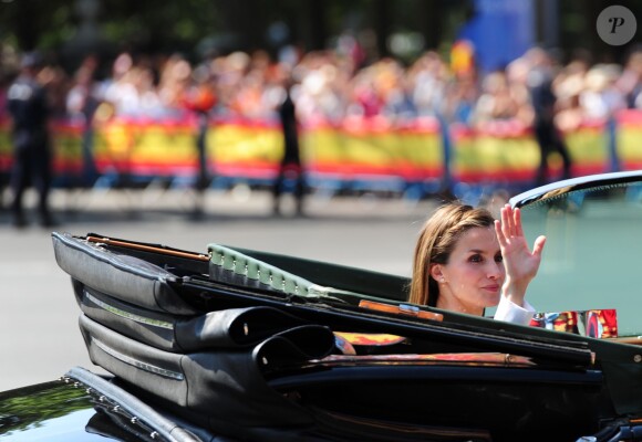 Le roi Felipe et la reine Letizia lors de la cérémonie d'investiture du nouveau roi à Madrid le 19 septembre 2014